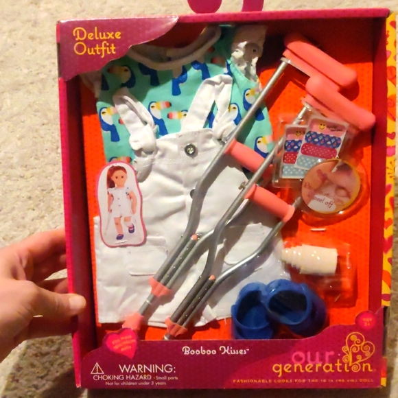 New!Our Generation Booboo Kisses Crutches Get Better Play set for 18" doll - Picture 1 of 4
